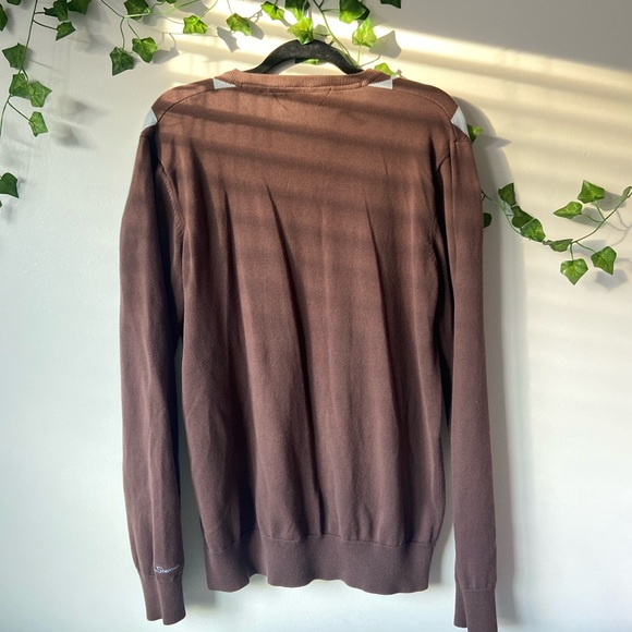 brown and blue argyle sweater - Picture 3 of 3